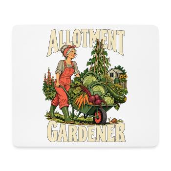 Ein Latzhosen mit einer Schubkarre voller Gemüse - Mousepad (Querformat) - Weiß - Vorne