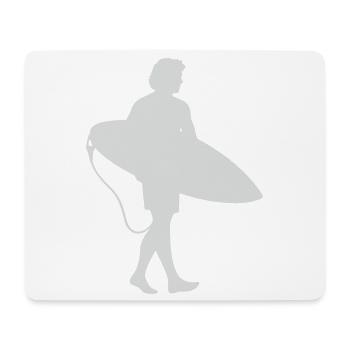 Surfer Silhouette am Surfbrett - Mousepad (Querformat) - Weiß - Vorne