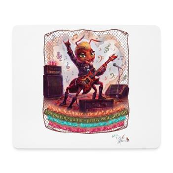 Ameise MALÚ Rock Gitarre E-Gitarre Band Pop Art - Mousepad (Querformat) - Weiß - Vorne