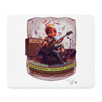 Ameise MALÚ Bass Bassgitarre Rock Punk Pop Art - Mousepad (Querformat) - Weiß - Vorne