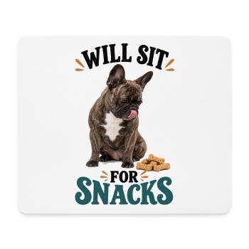 Französische Bulldogge Will Sit For Snacks - Mousepad (Querformat) - Weiß - Vorne