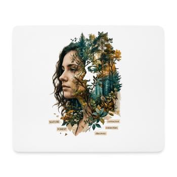 Waldporträt: Eine Verbindung zur Natur - Mousepad (Querformat) - Weiß - Vorne