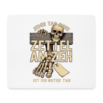 Zettel am Zeh Totenkopf Motiv - Mousepad (Querformat) - Weiß - Vorne