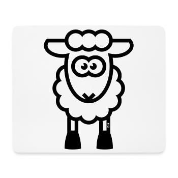 Schaf / Schäfchen / Lamm / Lämmchen (Black) - Mousepad (Querformat) - Weiß - Vorne