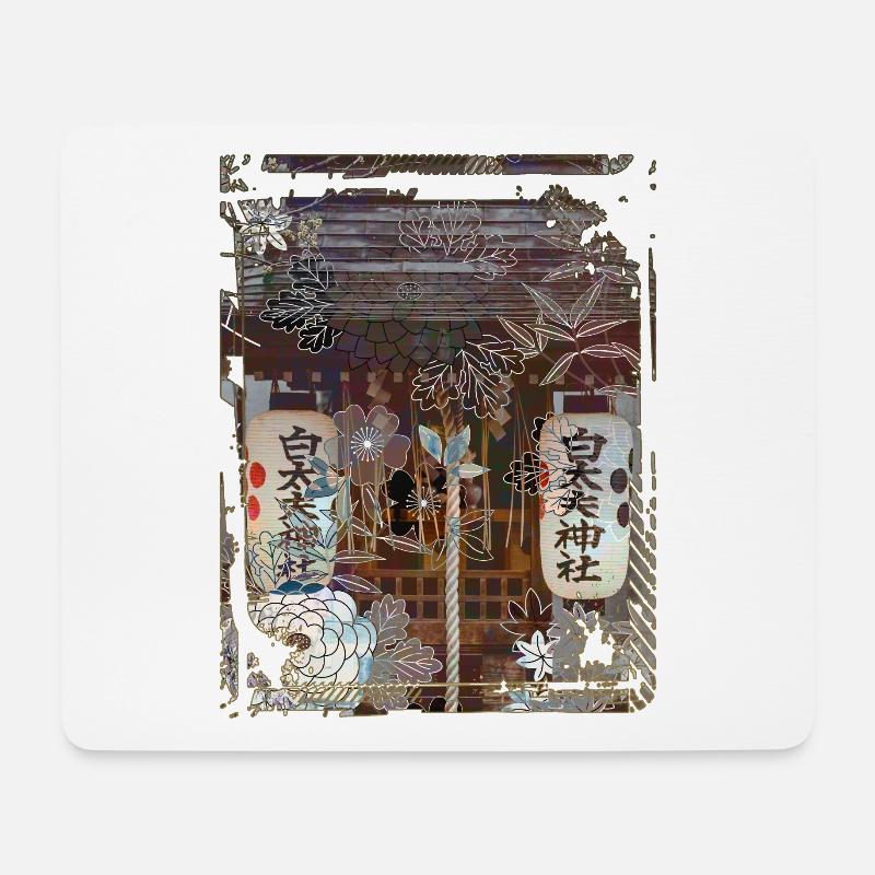 Japan Worship Place Collage Art 90 - Mousepad (Querformat) - Weiß