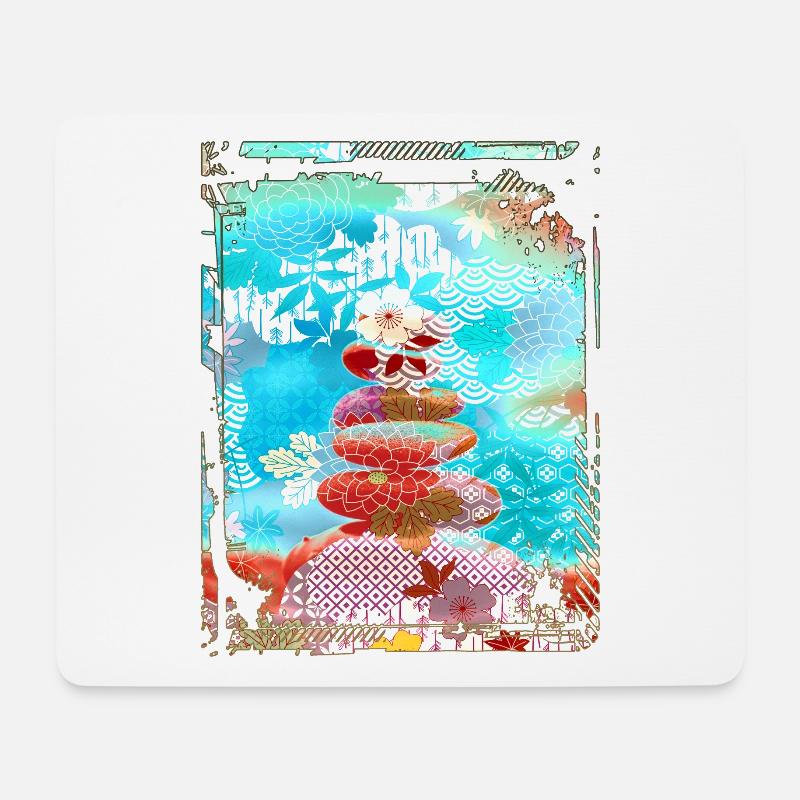 Japan Zen Buddhismus Balancierende Steine Felsen Kirsche - Mousepad (Querformat) - Weiß
