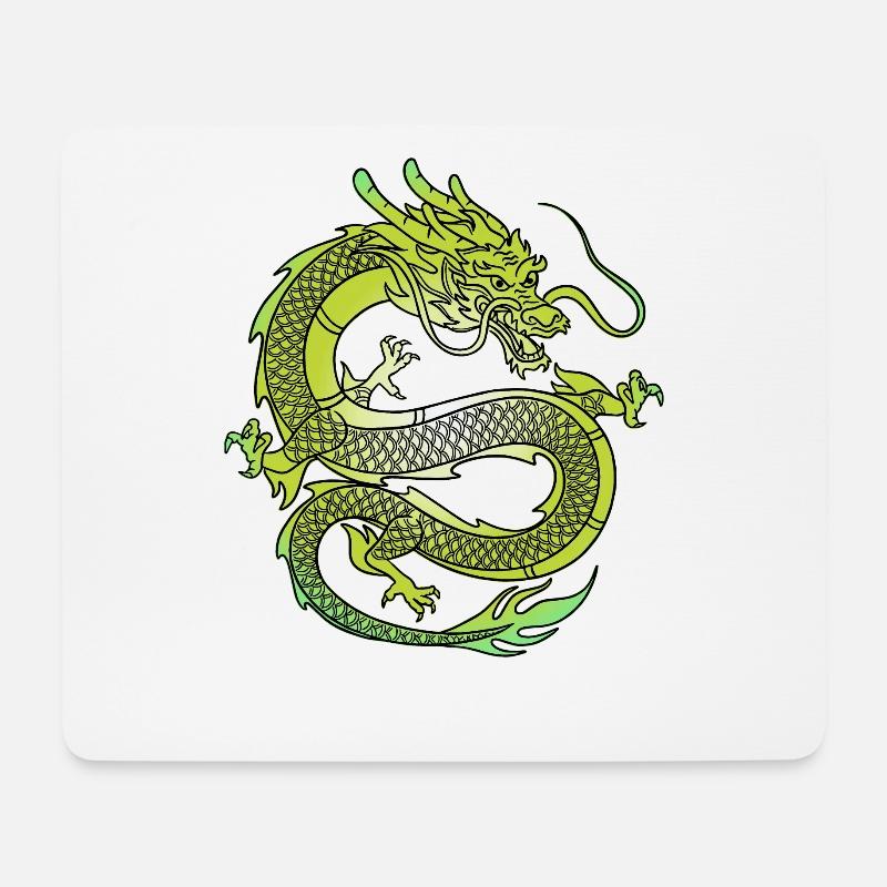 Japanischer Drache Vintage Demon Retro 101 - Mousepad (Querformat) - Weiß