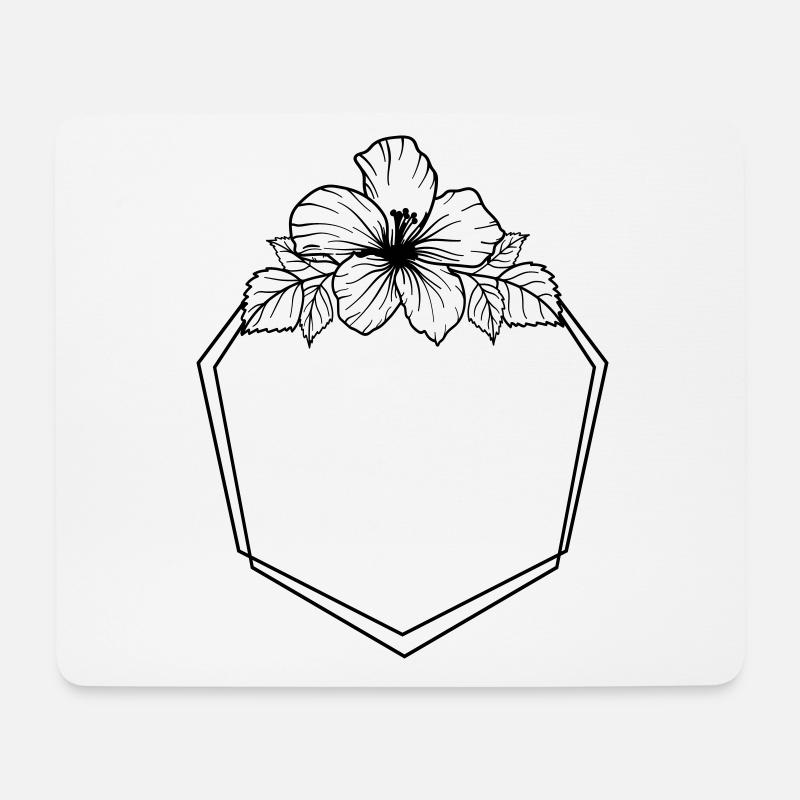 Hibiscus Boho Flower 7 - Mouse Pad (horizontal) - white