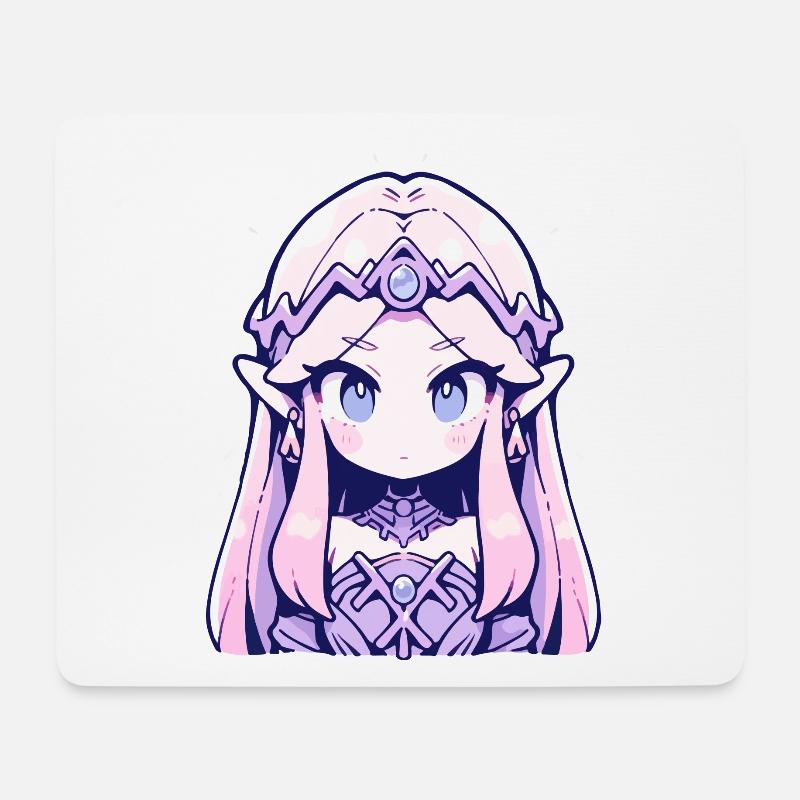Süße Chibi Prinzessin - Niedliches Märchen-Design - Mousepad (Querformat) - Weiß
