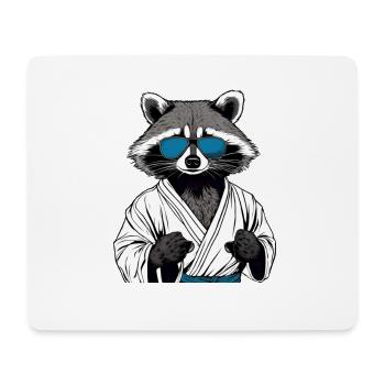 Waschbär Kampfsport Karate Judo MMA Geschenkidee - Mousepad (Querformat) - Weiß - Vorne