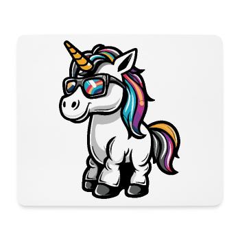 Licorne Bande dessinée cool - Tapis de souris (format paysage) - blanc - Devant
