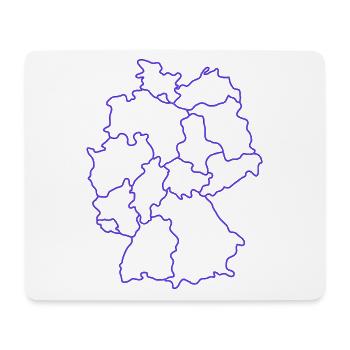 Karte Deutschlands mit Regionen - Mousepad (Querformat) - Weiß - Vorne