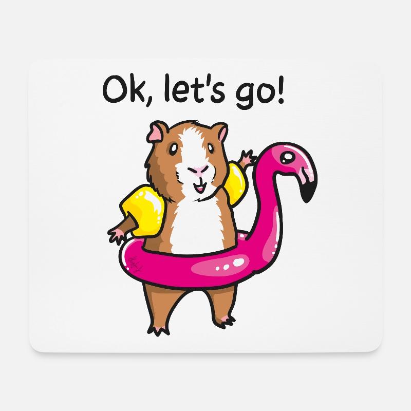 Meerschweinchen Haltung im Pool - Mousepad (Querformat) - Weiß