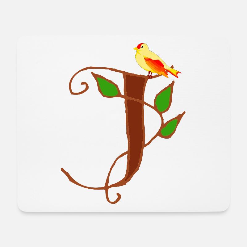 kanarienvogel j - Mousepad (Querformat) - Weiß