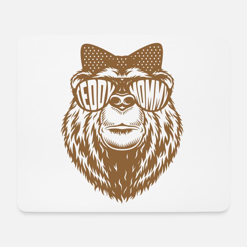 Teddy Mommy | Farbe änderbar - Mousepad (Querformat) - Weiß