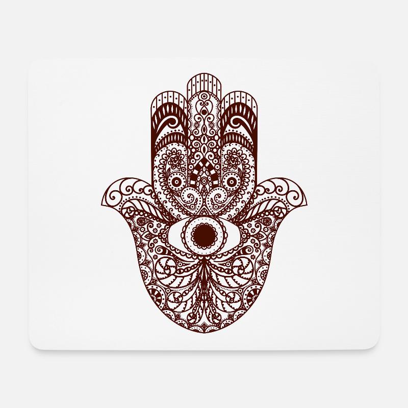 Hand der Fatima - Hamsa - Mousepad (Querformat) - Weiß