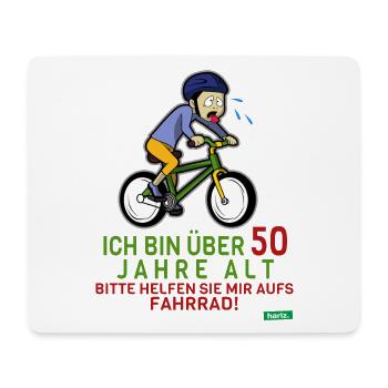 Über 50 Bitte Helfen Sie Mir Aufs Fahrrad 50 Gebur - Mousepad (Querformat) - Weiß - Vorne