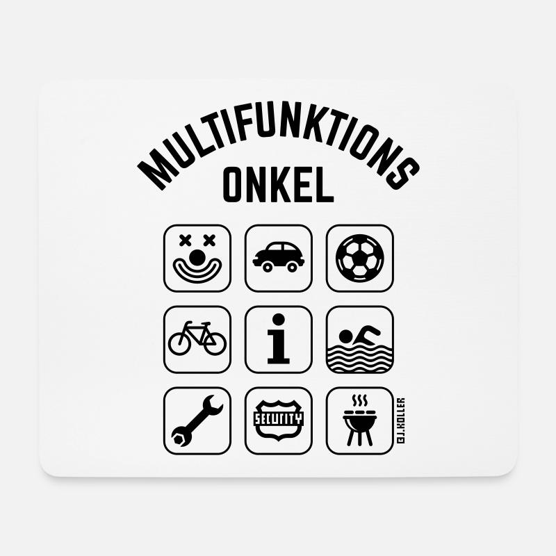Multifunktions Onkel (9 Icons) - Mousepad (Querformat) - Weiß
