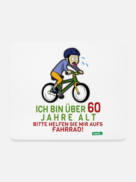 Über 60 Bitte Helfen Sie Mir Aufs Fahrrad 60 Gebur - Mousepad (Querformat) - Weiß