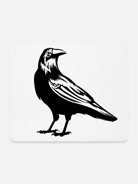 Rabe - Krähe - Mousepad (Querformat) - Weiß