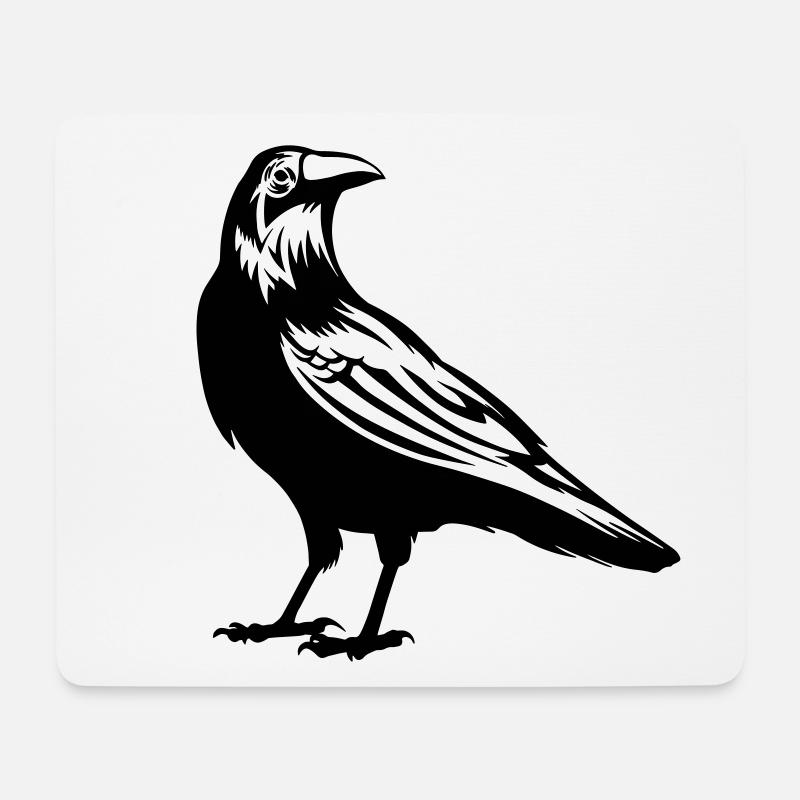 Rabe - Krähe - Mousepad (Querformat) - Weiß
