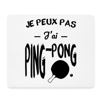 Je peux pas j'ai ping-pong - Tapis de souris (format paysage) - blanc - Devant