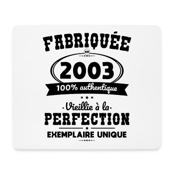 Anniversaire 20 ans - Fabriquée en 2003 - Tapis de souris (format paysage) - blanc - Devant