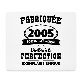 Anniversaire 20 ans - Fabriquée en 2005 - Tapis de souris (format paysage) - blanc - Devant