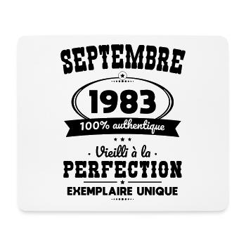 Anniversaire 40 ans - Septembre 1983 Perfection - Tapis de souris (format paysage) - blanc - Devant
