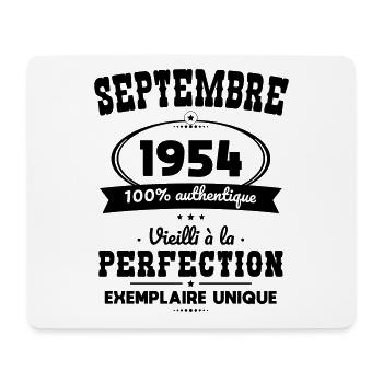 70-jähriges Jubiläum - September 1954 Perfektion - Mousepad (Querformat) - Weiß - Vorne