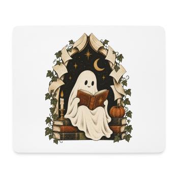 Geisterhafte Bibliotheksnacht - Mousepad (Querformat) - Weiß - Vorne