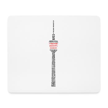 Stuttgart Fernsehturm (schwarz und rote Ebenen) - Mousepad (Querformat) - Weiß - Vorne