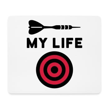 My life (Dartpfeil, Zielscheibe) - Mousepad (Querformat) - Weiß - Vorne
