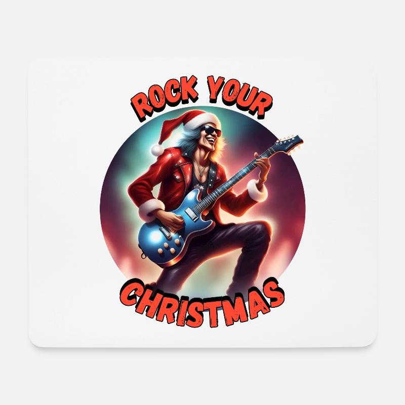 rock xmas - Mousepad (Querformat) - Weiß