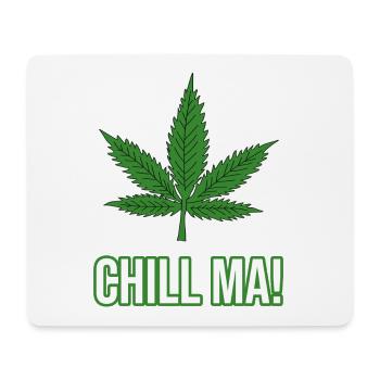 Hanfblatt Chill ma Cannabis Kiffen - Mousepad (Querformat) - Weiß - Vorne