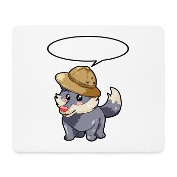 Loup chasseur - Tapis de souris (format paysage) - blanc - Devant