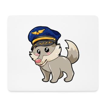 Pilote Wolf - Tapis de souris (format paysage) - blanc - Devant