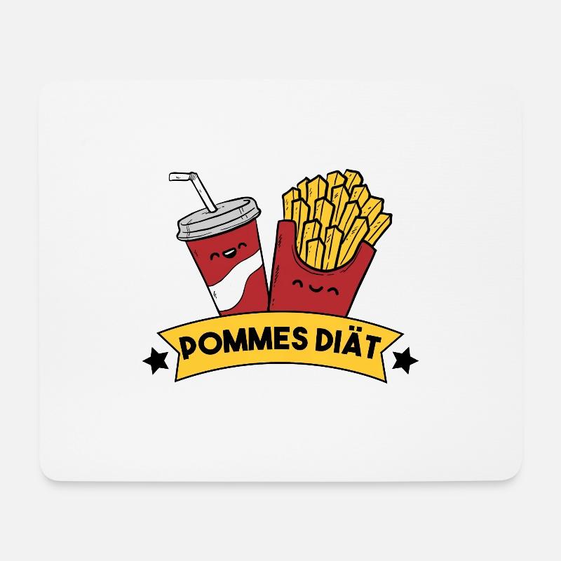 POMMES DIÄT - Mousepad (Querformat) - Weiß