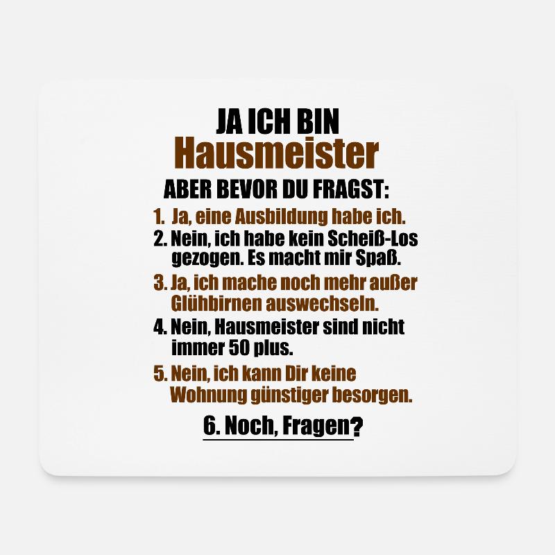 Beruf Hausmeister Arbeitssprüche Lustiges Sprüche - Mousepad (Querformat) - Weiß