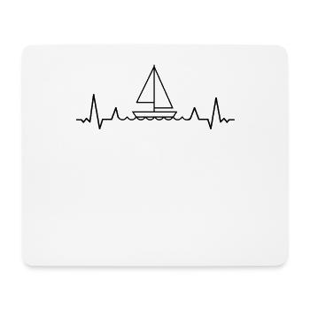 HERZSCHLAG Segeln Segel Segler Schiff Yacht Boot - Mousepad (Querformat) - Weiß - Vorne