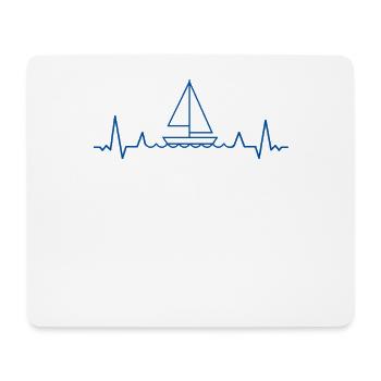 HERZSCHLAG Segeln Segler Schiff Yacht Boot blau - Mousepad (Querformat) - Weiß - Vorne