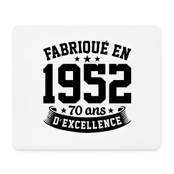Fabriqué en 1952 70 Ans D'excellence - Tapis de souris (format paysage) - blanc - Devant