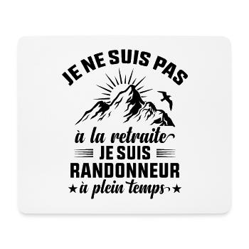 Randonnée Cadeau Retraite Randonneur à plein temps - Tapis de souris (format paysage) - blanc - Devant