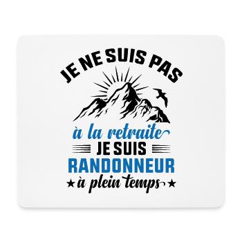 Randonnée Cadeau Retraite Randonneur à plein temps - Tapis de souris (format paysage) - blanc - Devant