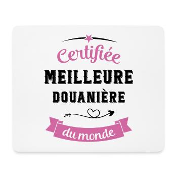 Certifiée douanière du monde - Tapis de souris (format paysage) - blanc - Devant