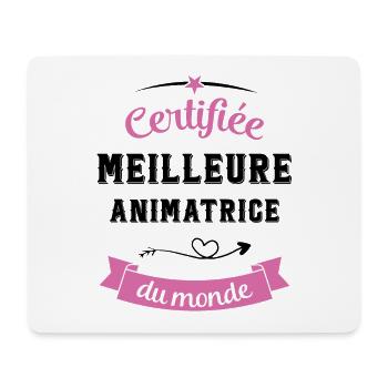 Certifiée meilleure animatrice du monde - Tapis de souris (format paysage) - blanc - Devant