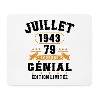 79 Ans Anniversaire Vintage Né(e) en Juillet 1943 - Tapis de souris (format paysage) - blanc - Devant
