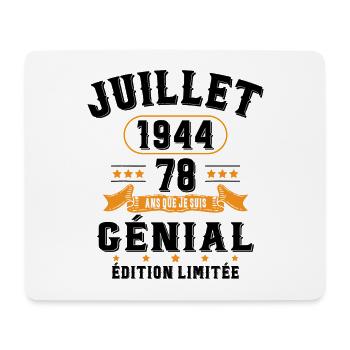 78 Ans Anniversaire Vintage Né(e) en Juillet 1944 - Tapis de souris (format paysage) - blanc - Devant
