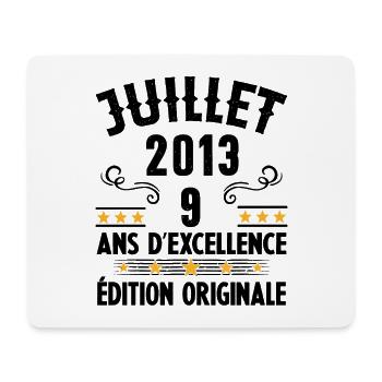 9 Ans Anniversaire Vintage Né(e) en Juillet 2013 - Tapis de souris (format paysage) - blanc - Devant