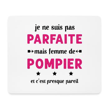 pas parfaite mais femme de pompier - Tapis de souris (format paysage) - blanc - Devant
